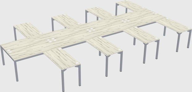 Shared l-shaped desk