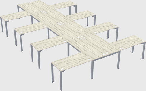 Shared l-shaped desk