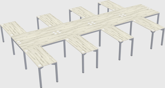 Shared l-shaped desk