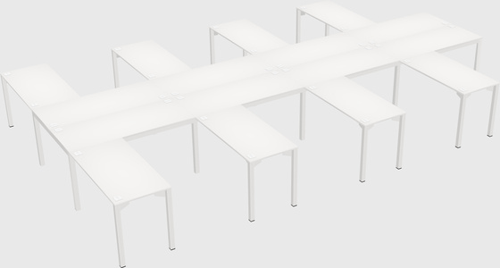 Shared l-shaped desk