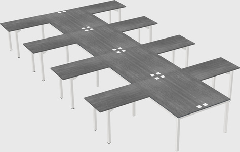 Shared l-shaped desk