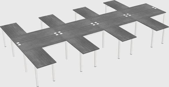 Shared l-shaped desk