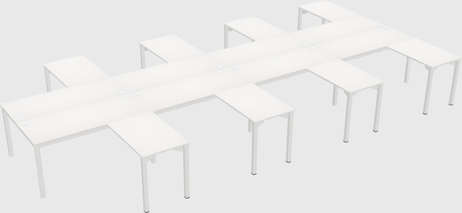 Shared l-shaped desk