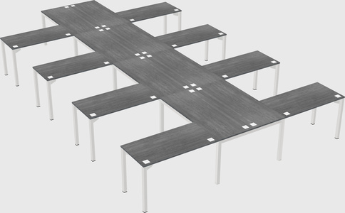 Shared l-shaped desk