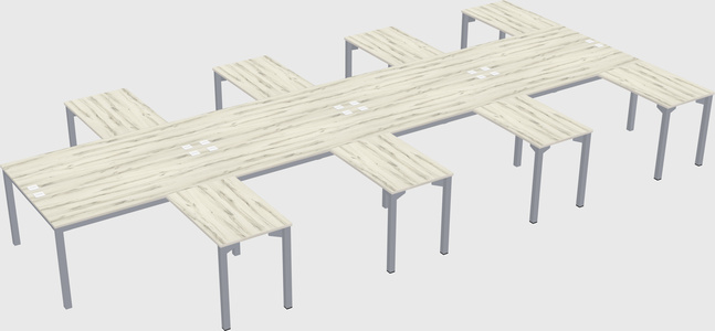 Shared l-shaped desk