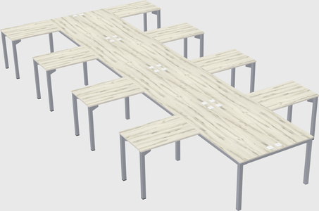 Shared l-shaped desk
