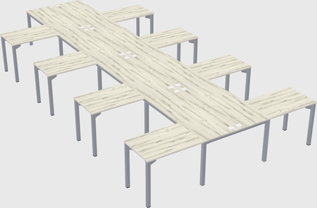 Shared l-shaped desk