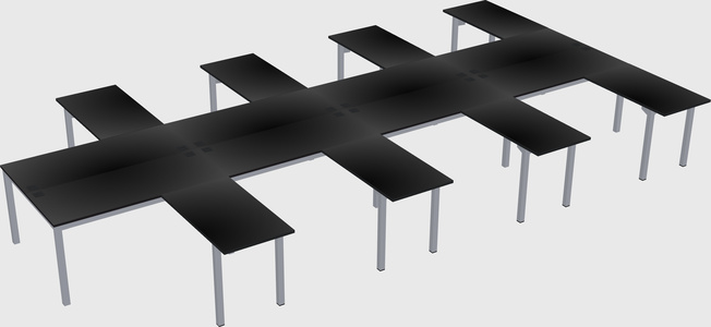 Shared l-shaped desk