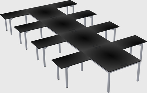 Shared l-shaped desk