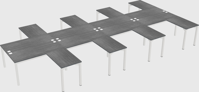 Shared l-shaped desk