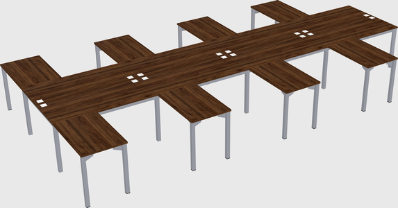 Shared l-shaped desk