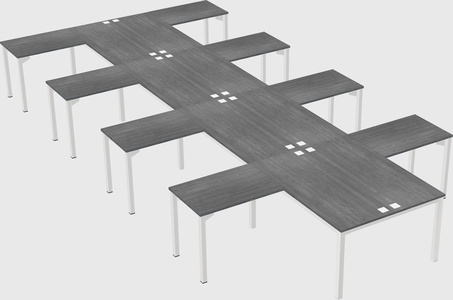 Shared l-shaped desk