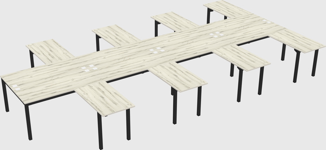 Shared l-shaped desk
