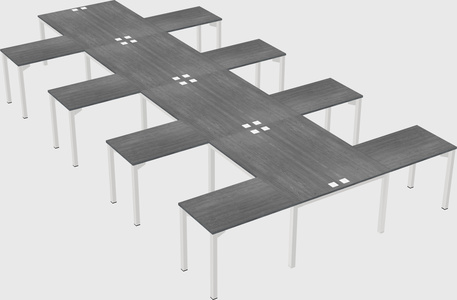 Shared l-shaped desk