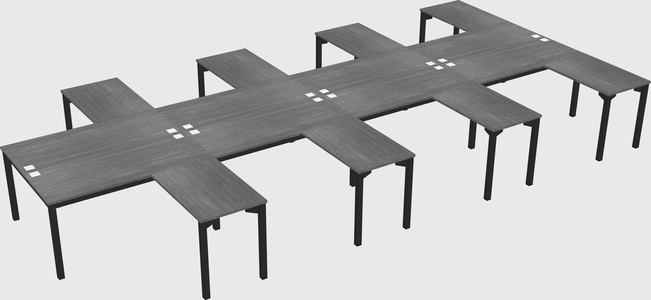 Shared l-shaped desk