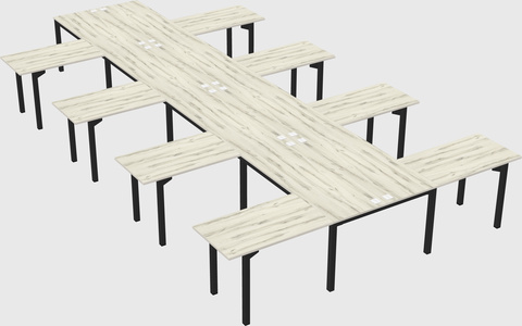 Shared l-shaped desk