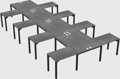 Shared l-shaped desk