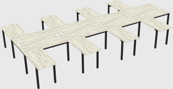 Shared l-shaped desk