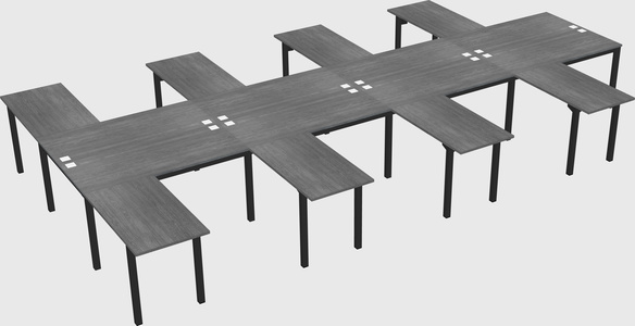 Shared l-shaped desk