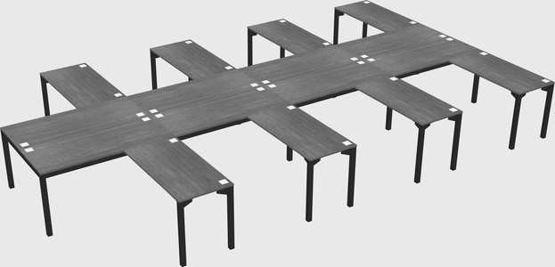 Shared l-shaped desk