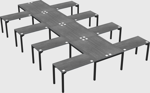 Shared l-shaped desk