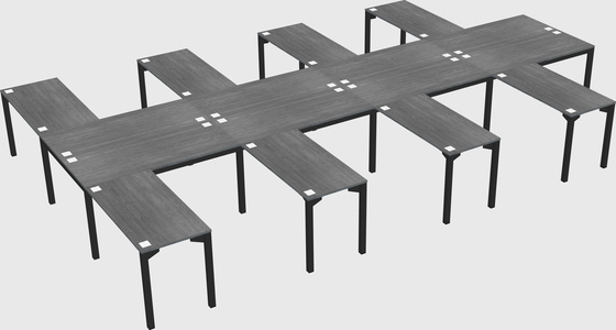 Shared l-shaped desk