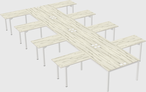 Shared l-shaped desk