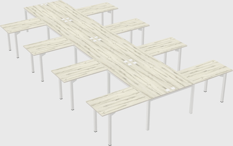 Shared l-shaped desk