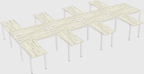 Shared l-shaped desk