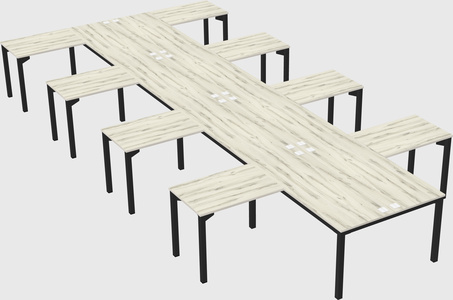 Shared l-shaped desk