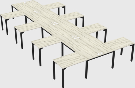 Shared l-shaped desk