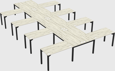 Shared l-shaped desk