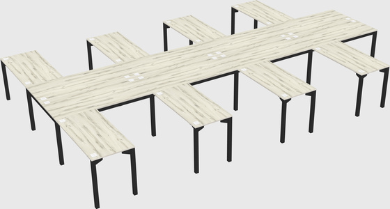 Shared l-shaped desk