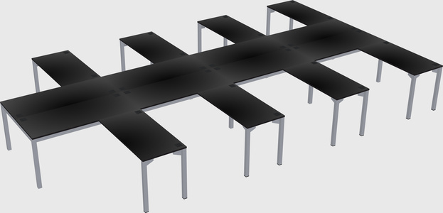 Shared l-shaped desk