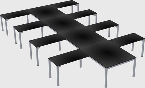 Shared l-shaped desk