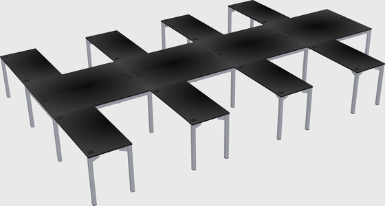 Shared l-shaped desk