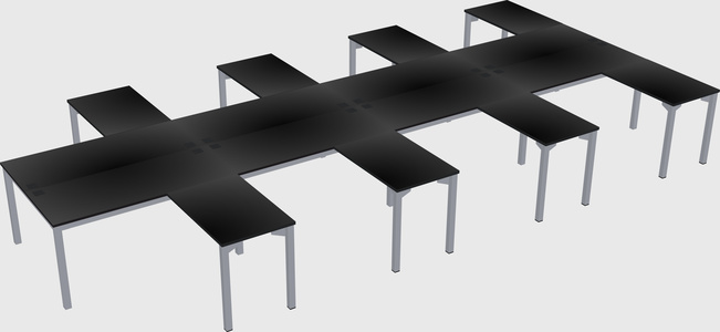 Shared l-shaped desk