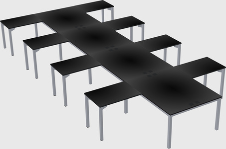 Shared l-shaped desk