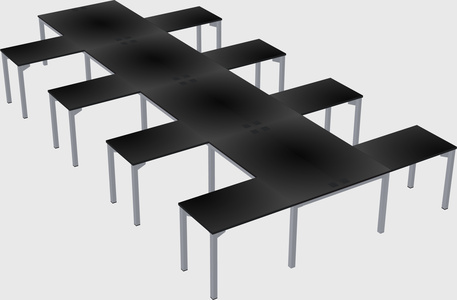 Shared l-shaped desk