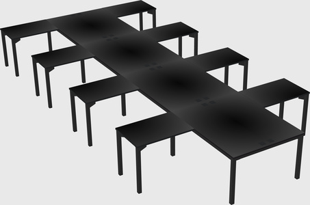 Shared l-shaped desk