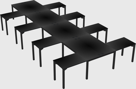 Shared l-shaped desk