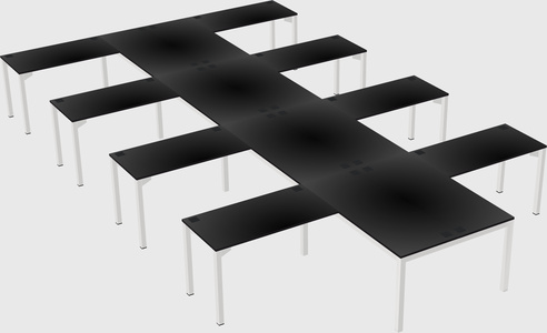 Shared l-shaped desk
