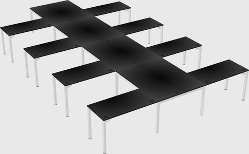 Shared l-shaped desk