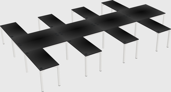 Shared l-shaped desk