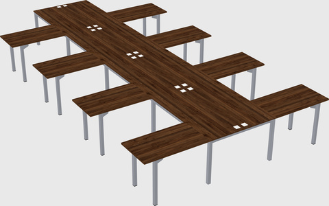 Shared l-shaped desk