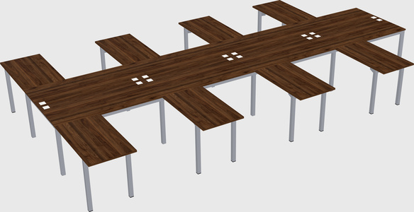 Shared l-shaped desk