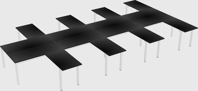 Shared l-shaped desk