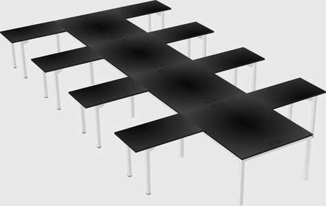 Shared l-shaped desk