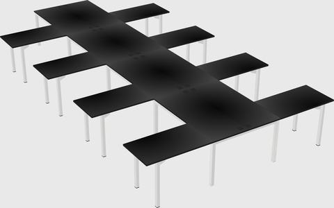 Shared l-shaped desk