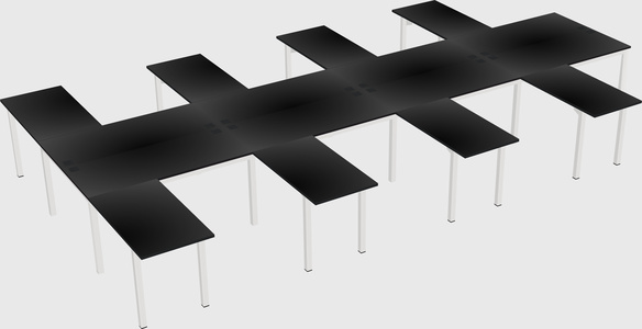 Shared l-shaped desk